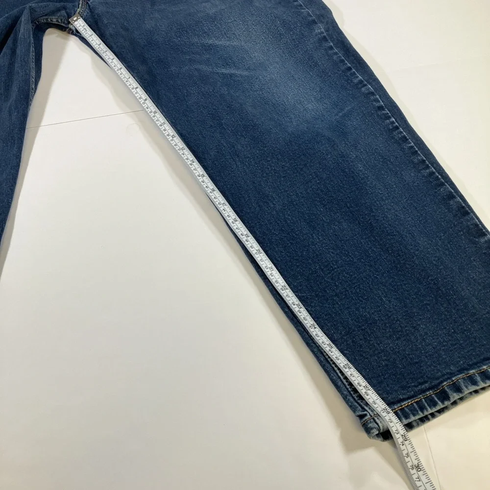 Levi's 550 Relaxed‎ Fit Jeans Mens 46x30 Dark Wash Blue Tapered Stretch Denim